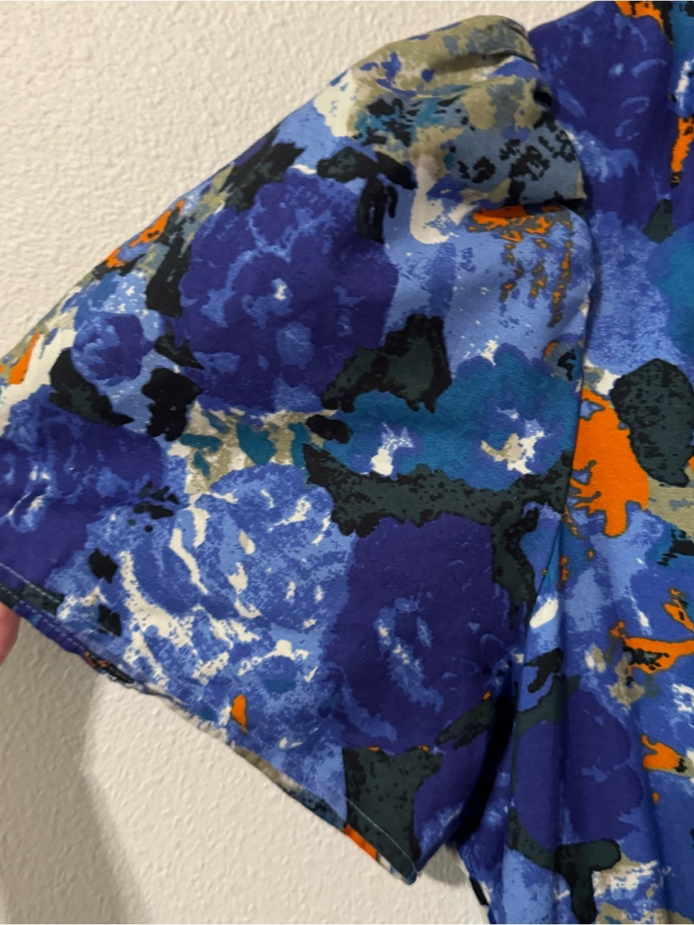 Anthropologie The Somerset Maxi Dress Blue Floral Abstract Short Sleeve Tier-XS - Picture 4 of 10